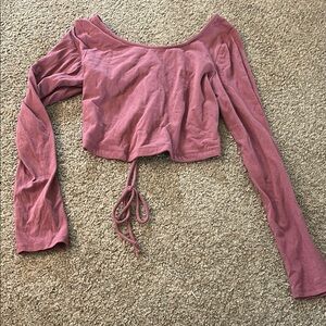 Women's Mauve Long Sleeve Crop Top